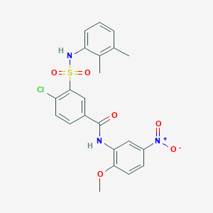 molecular formula C22H20ClN3O6S B5210109 4-chloro-3-{[(2,3-dimethylphenyl)amino]sulfonyl}-N-(2-methoxy-5-nitrophenyl)benzamide 