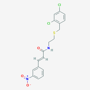 N-{2-[(2,4-dichlorobenzyl)thio]ethyl}-3-(3-nitrophenyl)acrylamide
