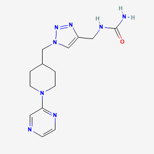 molecular formula C14H20N8O B5210138 N-[(1-{[1-(2-pyrazinyl)-4-piperidinyl]methyl}-1H-1,2,3-triazol-4-yl)methyl]urea trifluoroacetate 