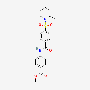 molecular formula C21H24N2O5S B5210168 methyl 4-({4-[(2-methyl-1-piperidinyl)sulfonyl]benzoyl}amino)benzoate 