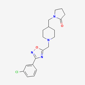 molecular formula C19H23ClN4O2 B5210177 1-[(1-{[3-(3-chlorophenyl)-1,2,4-oxadiazol-5-yl]methyl}-4-piperidinyl)methyl]-2-pyrrolidinone 