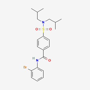 molecular formula C21H27BrN2O3S B5210186 N-(2-bromophenyl)-4-[(diisobutylamino)sulfonyl]benzamide 