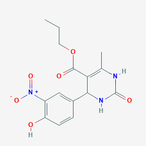 molecular formula C15H17N3O6 B5210202 propyl 4-(4-hydroxy-3-nitrophenyl)-6-methyl-2-oxo-1,2,3,4-tetrahydro-5-pyrimidinecarboxylate 