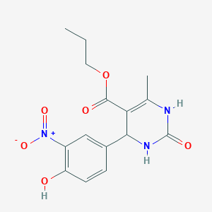 Propyl 4-(4-hydroxy-3-nitrophenyl)-6-methyl-2-oxo-1,2,3,4-tetrahydropyrimidine-5-carboxylate