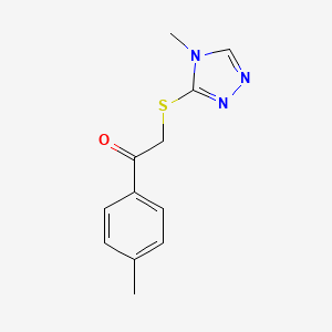 molecular formula C12H13N3OS B5210233 1-(4-methylphenyl)-2-[(4-methyl-4H-1,2,4-triazol-3-yl)thio]ethanone 