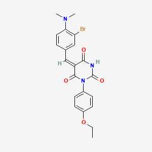 molecular formula C21H20BrN3O4 B5210236 5-[3-bromo-4-(dimethylamino)benzylidene]-1-(4-ethoxyphenyl)-2,4,6(1H,3H,5H)-pyrimidinetrione 