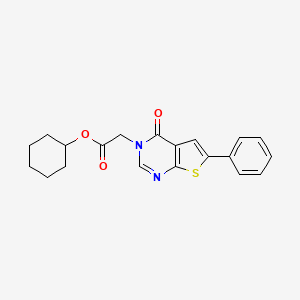 molecular formula C20H20N2O3S B5210264 cyclohexyl (4-oxo-6-phenylthieno[2,3-d]pyrimidin-3(4H)-yl)acetate 