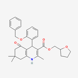 molecular formula C31H35NO5 B5210267 tetrahydro-2-furanylmethyl 4-[2-(benzyloxy)phenyl]-2,7,7-trimethyl-5-oxo-1,4,5,6,7,8-hexahydro-3-quinolinecarboxylate 