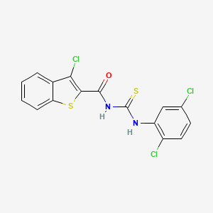 molecular formula C16H9Cl3N2OS2 B5210273 3-chloro-N-{[(2,5-dichlorophenyl)amino]carbonothioyl}-1-benzothiophene-2-carboxamide 