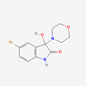 molecular formula C12H13BrN2O3 B5210295 5-bromo-3-hydroxy-3-(4-morpholinyl)-1,3-dihydro-2H-indol-2-one 