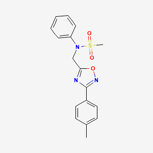 molecular formula C17H17N3O3S B5210314 N-{[3-(4-methylphenyl)-1,2,4-oxadiazol-5-yl]methyl}-N-phenylmethanesulfonamide 