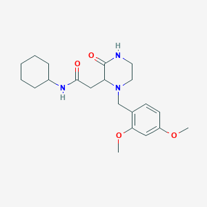 N-cyclohexyl-2-[1-(2,4-dimethoxybenzyl)-3-oxo-2-piperazinyl]acetamide