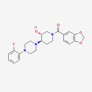 molecular formula C23H26FN3O4 B5210322 (3R*,4R*)-1-(1,3-benzodioxol-5-ylcarbonyl)-4-[4-(2-fluorophenyl)-1-piperazinyl]-3-piperidinol 