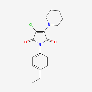 molecular formula C17H19ClN2O2 B5210324 3-chloro-1-(4-ethylphenyl)-4-(1-piperidinyl)-1H-pyrrole-2,5-dione 