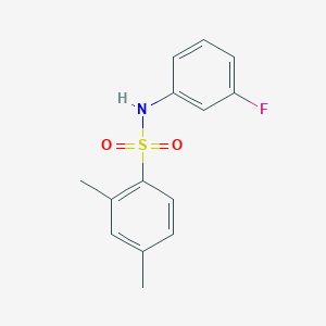 molecular formula C14H14FNO2S B5210332 N-(3-fluorophenyl)-2,4-dimethylbenzenesulfonamide 