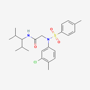 molecular formula C23H31ClN2O3S B5210352 N~2~-(3-chloro-4-methylphenyl)-N~1~-(1-isopropyl-2-methylpropyl)-N~2~-[(4-methylphenyl)sulfonyl]glycinamide 