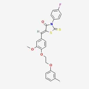 molecular formula C26H22FNO4S2 B5210360 3-(4-fluorophenyl)-5-{3-methoxy-4-[2-(3-methylphenoxy)ethoxy]benzylidene}-2-thioxo-1,3-thiazolidin-4-one 