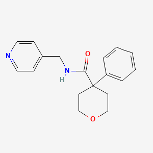 molecular formula C18H20N2O2 B5210378 4-phenyl-N-(4-pyridinylmethyl)tetrahydro-2H-pyran-4-carboxamide 