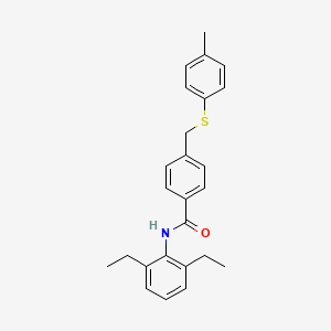 molecular formula C25H27NOS B5210396 N-(2,6-diethylphenyl)-4-{[(4-methylphenyl)thio]methyl}benzamide 