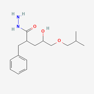 2-Benzyl-4-hydroxy-5-(2-methylpropoxy)pentanehydrazide