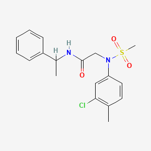 molecular formula C18H21ClN2O3S B5210409 N~2~-(3-chloro-4-methylphenyl)-N~2~-(methylsulfonyl)-N~1~-(1-phenylethyl)glycinamide 
