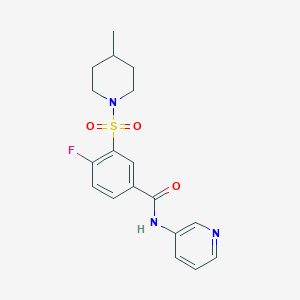 4-fluoro-3-(4-methylpiperidin-1-yl)sulfonyl-N-pyridin-3-ylbenzamide