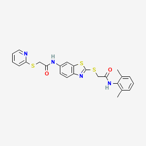 N-[2-[2-(2,6-dimethylanilino)-2-oxoethyl]sulfanyl-1,3-benzothiazol-6-yl]-2-pyridin-2-ylsulfanylacetamide