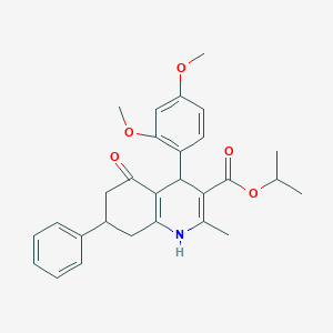 molecular formula C28H31NO5 B5210452 isopropyl 4-(2,4-dimethoxyphenyl)-2-methyl-5-oxo-7-phenyl-1,4,5,6,7,8-hexahydro-3-quinolinecarboxylate 