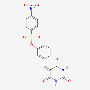 molecular formula C17H11N3O8S B5210458 3-[(2,4,6-trioxotetrahydro-5(2H)-pyrimidinylidene)methyl]phenyl 4-nitrobenzenesulfonate 
