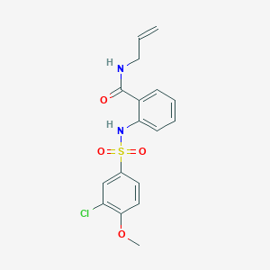 molecular formula C17H17ClN2O4S B5210464 N-allyl-2-{[(3-chloro-4-methoxyphenyl)sulfonyl]amino}benzamide 