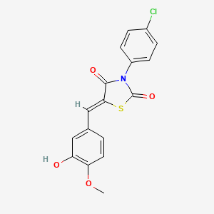 molecular formula C17H12ClNO4S B5210491 3-(4-chlorophenyl)-5-(3-hydroxy-4-methoxybenzylidene)-1,3-thiazolidine-2,4-dione 