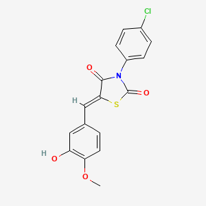 (5Z)-3-(4-chlorophenyl)-5-[(3-hydroxy-4-methoxyphenyl)methylidene]-1,3-thiazolidine-2,4-dione