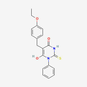 molecular formula C19H18N2O3S B5210521 5-(4-ethoxybenzyl)-6-hydroxy-2-mercapto-3-phenyl-4(3H)-pyrimidinone CAS No. 6032-75-3
