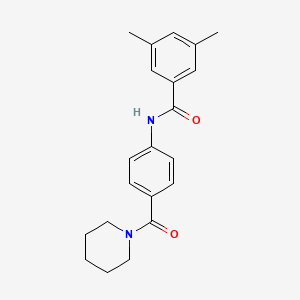 molecular formula C21H24N2O2 B5210532 3,5-dimethyl-N-[4-(1-piperidinylcarbonyl)phenyl]benzamide 