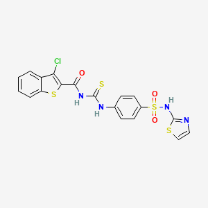 3-chloro-N-[({4-[(1,3-thiazol-2-ylamino)sulfonyl]phenyl}amino)carbonothioyl]-1-benzothiophene-2-carboxamide