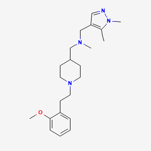 molecular formula C22H34N4O B5210575 1-(1,5-dimethyl-1H-pyrazol-4-yl)-N-({1-[2-(2-methoxyphenyl)ethyl]-4-piperidinyl}methyl)-N-methylmethanamine 