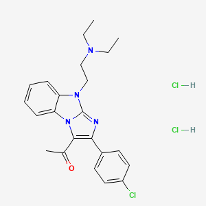 molecular formula C23H27Cl3N4O B5210599 1-{2-(4-chlorophenyl)-9-[2-(diethylamino)ethyl]-9H-imidazo[1,2-a]benzimidazol-3-yl}ethanone dihydrochloride 