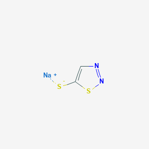 molecular formula C2HN2NaS2 B052106 5-Mercapto-1,2,3-thiadiazole sodium salt CAS No. 114373-57-8
