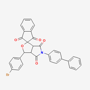 molecular formula C32H20BrNO5 B5210618 5-(4-biphenylyl)-3-(4-bromophenyl)-3a,6a-dihydrospiro[furo[3,4-c]pyrrole-1,2'-indene]-1',3',4,6(3H,5H)-tetrone 