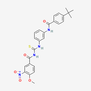 molecular formula C26H26N4O5S B5210625 N-[({3-[(4-tert-butylbenzoyl)amino]phenyl}amino)carbonothioyl]-4-methoxy-3-nitrobenzamide 