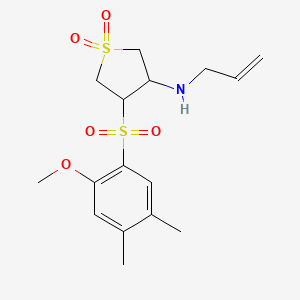 molecular formula C16H23NO5S2 B5210660 N-allyl-4-[(2-methoxy-4,5-dimethylphenyl)sulfonyl]tetrahydro-3-thiophenamine 1,1-dioxide 