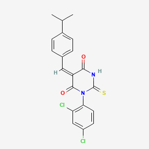 molecular formula C20H16Cl2N2O2S B5210696 1-(2,4-dichlorophenyl)-5-(4-isopropylbenzylidene)-2-thioxodihydro-4,6(1H,5H)-pyrimidinedione 