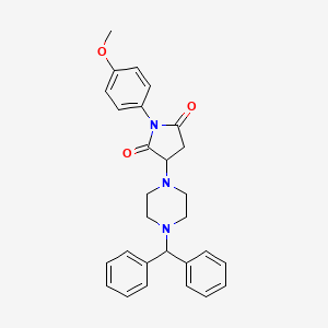 molecular formula C28H29N3O3 B5210711 3-[4-(diphenylmethyl)-1-piperazinyl]-1-(4-methoxyphenyl)-2,5-pyrrolidinedione 