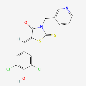 molecular formula C16H10Cl2N2O2S2 B5210716 5-(3,5-dichloro-4-hydroxybenzylidene)-3-(3-pyridinylmethyl)-2-thioxo-1,3-thiazolidin-4-one 