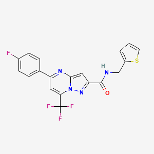 molecular formula C19H12F4N4OS B5210730 5-(4-fluorophenyl)-N-(2-thienylmethyl)-7-(trifluoromethyl)pyrazolo[1,5-a]pyrimidine-2-carboxamide 