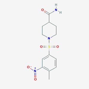 molecular formula C13H17N3O5S B5210745 1-[(4-methyl-3-nitrophenyl)sulfonyl]-4-piperidinecarboxamide 
