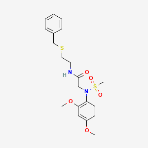 molecular formula C20H26N2O5S2 B5210752 N~1~-[2-(benzylthio)ethyl]-N~2~-(2,4-dimethoxyphenyl)-N~2~-(methylsulfonyl)glycinamide 