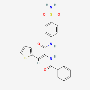 molecular formula C20H17N3O4S2 B5210753 N-[1-({[4-(aminosulfonyl)phenyl]amino}carbonyl)-2-(2-thienyl)vinyl]benzamide 