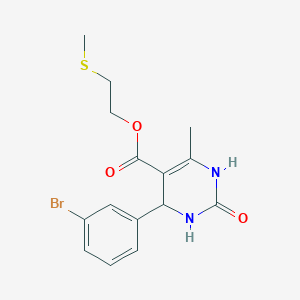 molecular formula C15H17BrN2O3S B5210757 2-(methylthio)ethyl 4-(3-bromophenyl)-6-methyl-2-oxo-1,2,3,4-tetrahydro-5-pyrimidinecarboxylate CAS No. 5604-18-2