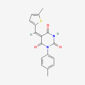 molecular formula C17H14N2O3S B5210759 1-(4-methylphenyl)-5-[(5-methyl-2-thienyl)methylene]-2,4,6(1H,3H,5H)-pyrimidinetrione 